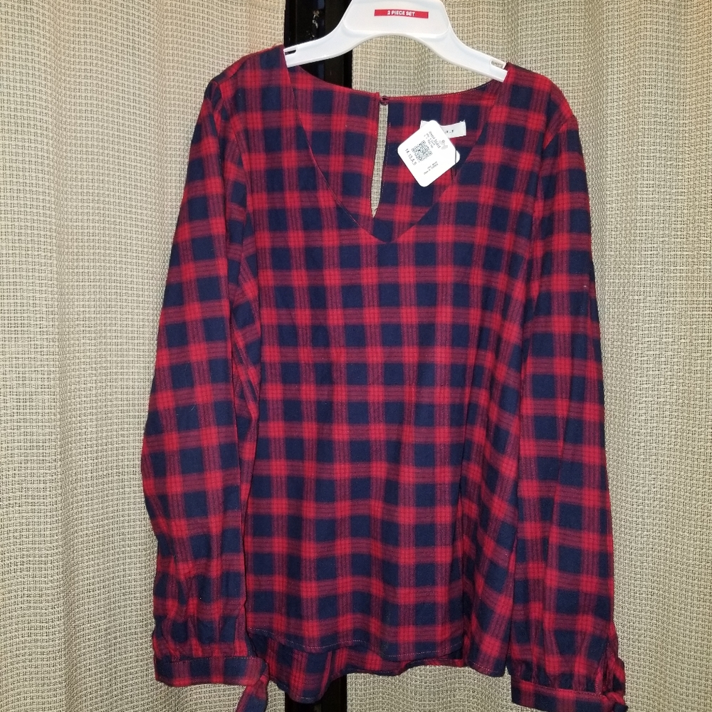 Gilli Plaid Blouse, Sz L